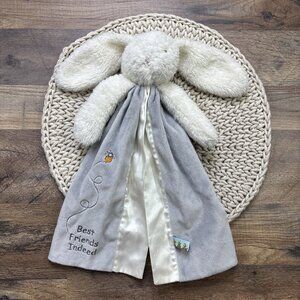 Bunnies By The Bay Best Friends Bunny Lovey Security Blanket Satin Trim Plush
